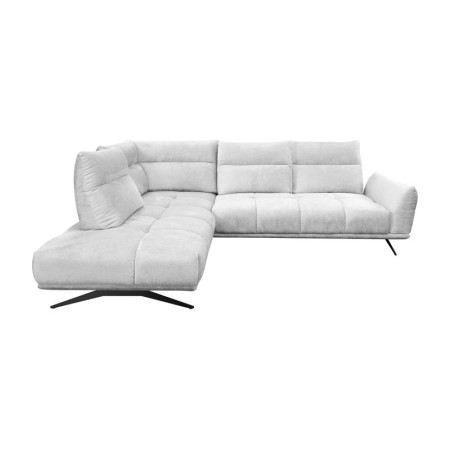 Canapé d'angle gauche GIOVANNI tissu gris clair