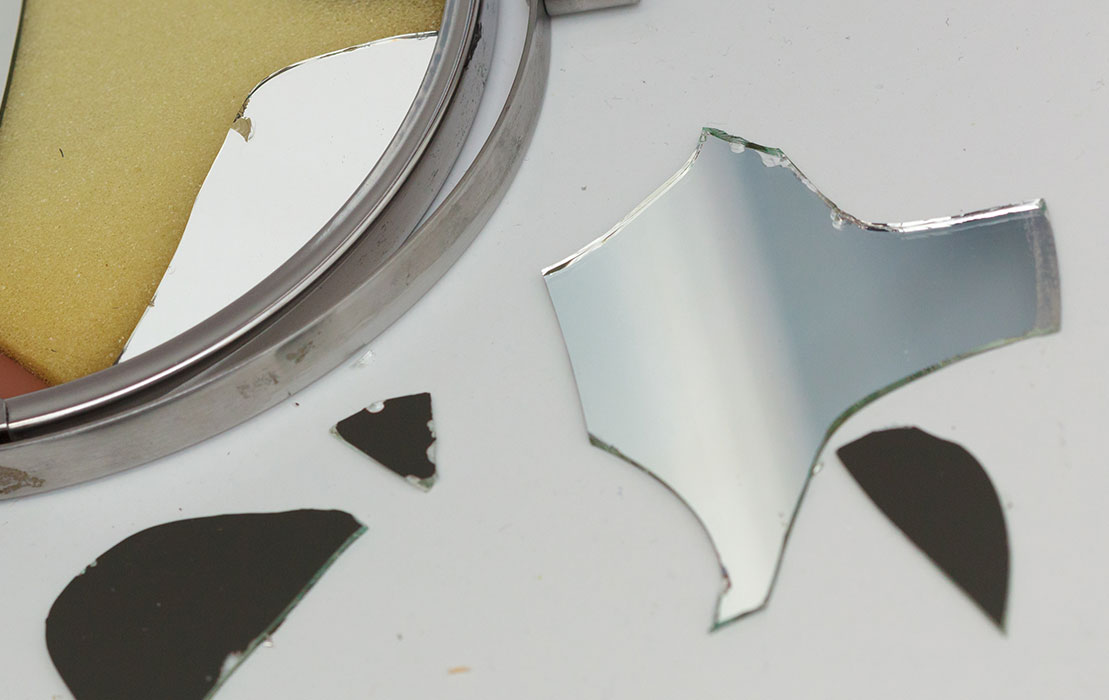reparation morceau miroir casse